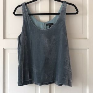 Blue J Crew velvet swing tank